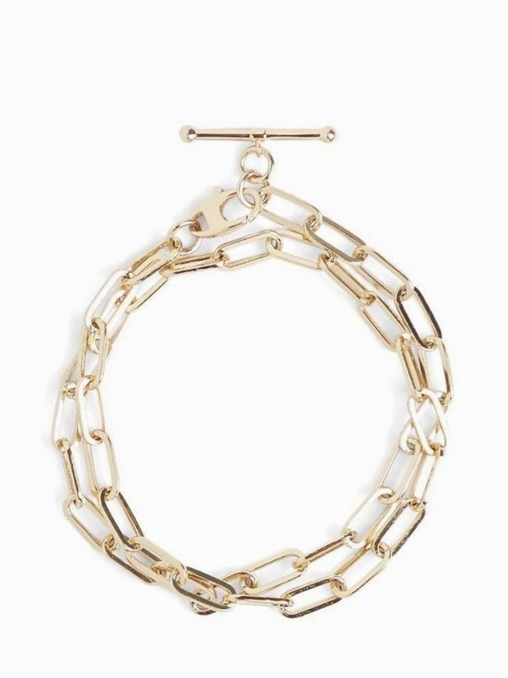 Nib new Loren Stewart x CURATEUR paperclip chain necklace bracelet Gold